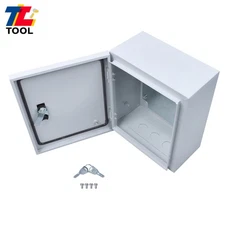12x10x6" Waterproof Steel Electrical Box, NEMA 4X Lockable Indoor/Outdoor IP66