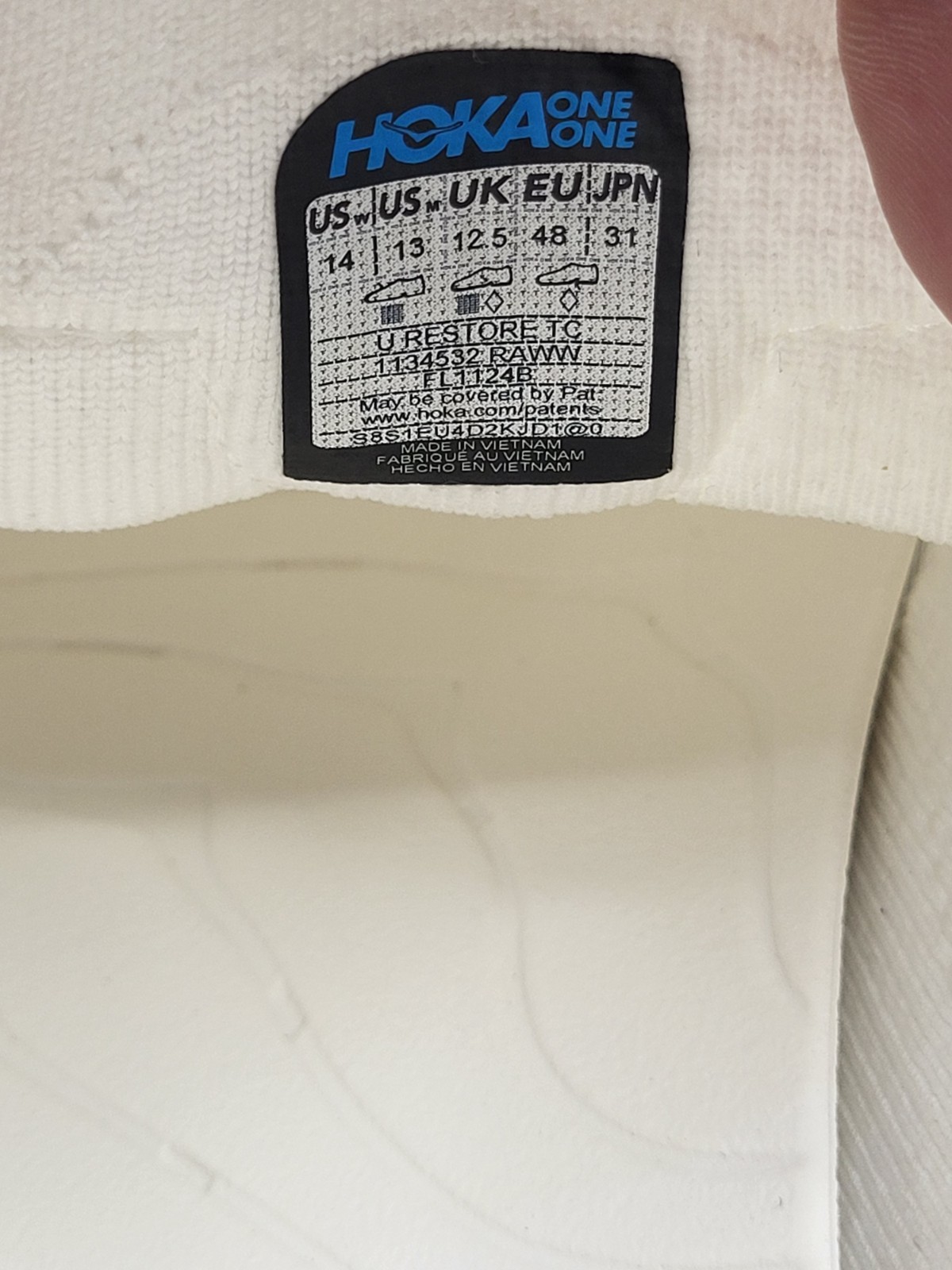 Hoka One One Restore TC White Recovery Men’s Size 13 Shoes  thumbnail 8