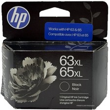 HP 63XL / 65XL Black Ink Cartridge In Retail Box Not Expired 63XL/65XL