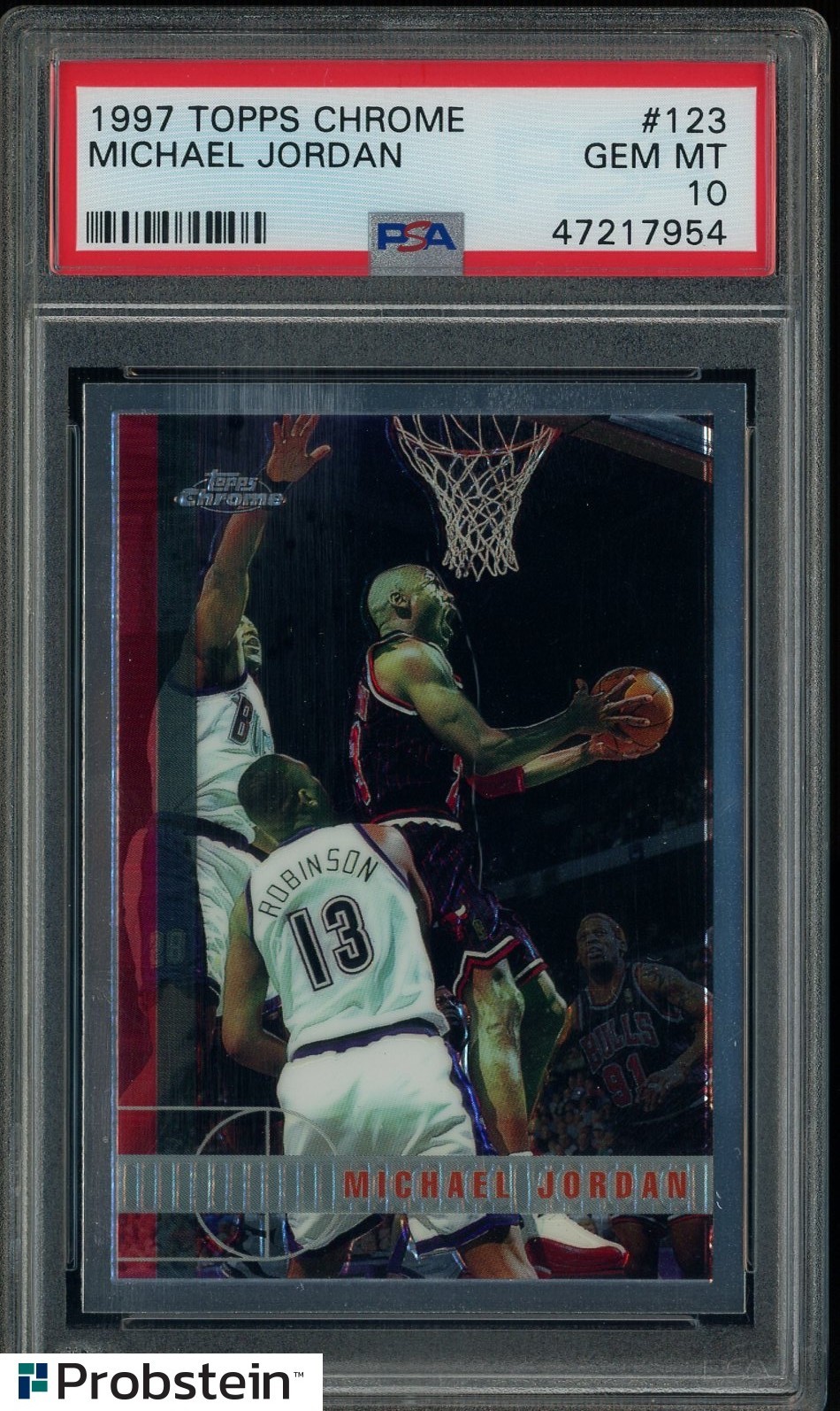1997-98 Topps Chrome #123 Michael Jordan Chicago Bulls HOF PSA 10 GEM MINT