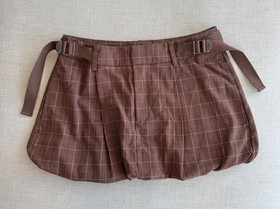 Free People Saturn Bubble Mini Skirt Brown Plaid Size 4