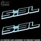 QTY 2  TRUNK FENDER HOOD INTERIOR EXTERIOR 5.3L ENGINE EMBLEMS BADGE BLACK PAIR