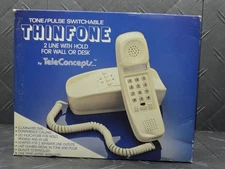 TeleConcepts Retro Handheld Corded Telephone Thinfold Tone/Pulse Brown 592053