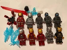 LEGO Marvel Minifigure Lot – Iron Man, Ultron, War Machine – 10 Figures + parts.