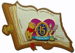 Disney DLRP Countdown to 15th Anniversary J-50 Pooh and Lumiére Spinner Pin - Picture 1 of 1