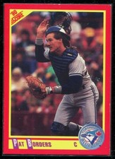 1990 Score Baseball Pat Borders #288 Toronto Blue Jays 