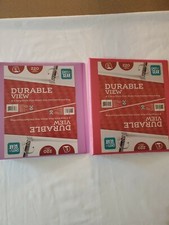 Lot X2 Pen Gear 1" 220 Sheet Capacity Durable View D-Ring Binder Pink Purple