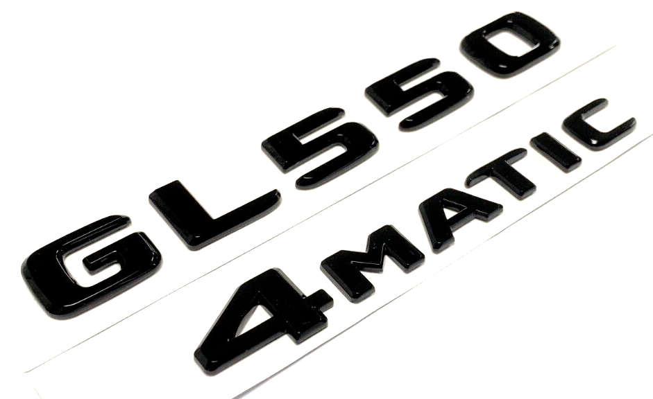 2 BLACK GL550+4MATIC FOR MERCEDES REAR TRUNK EMBLEM BADGE NAMEPLATE DECAL NUMBER
