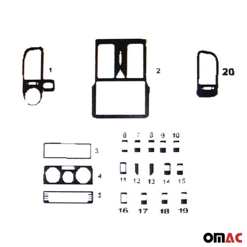 Interior decoración cabina para VW Polo 1999-2001 aluminio aspecto 20 piezas - Imagen 2 de 9