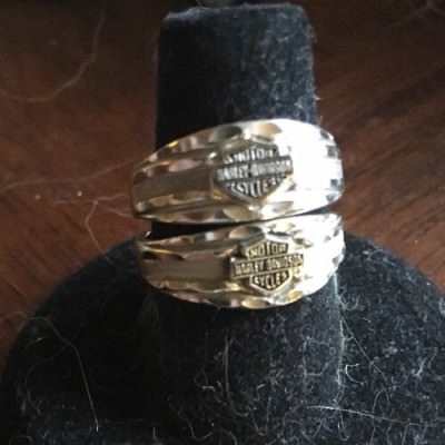 HARLEY DAVIDSON 10KT WHITE GOLD BAND Set Rings 2 Ladies HARLEY DAVIDSON 10KT WHITE GOLD BAND Set Rings 2 Ladies