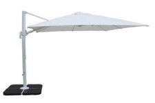 Ombrellone palo laterale 3x3, 3x4 Bianco, Beige con struttura in alluminio