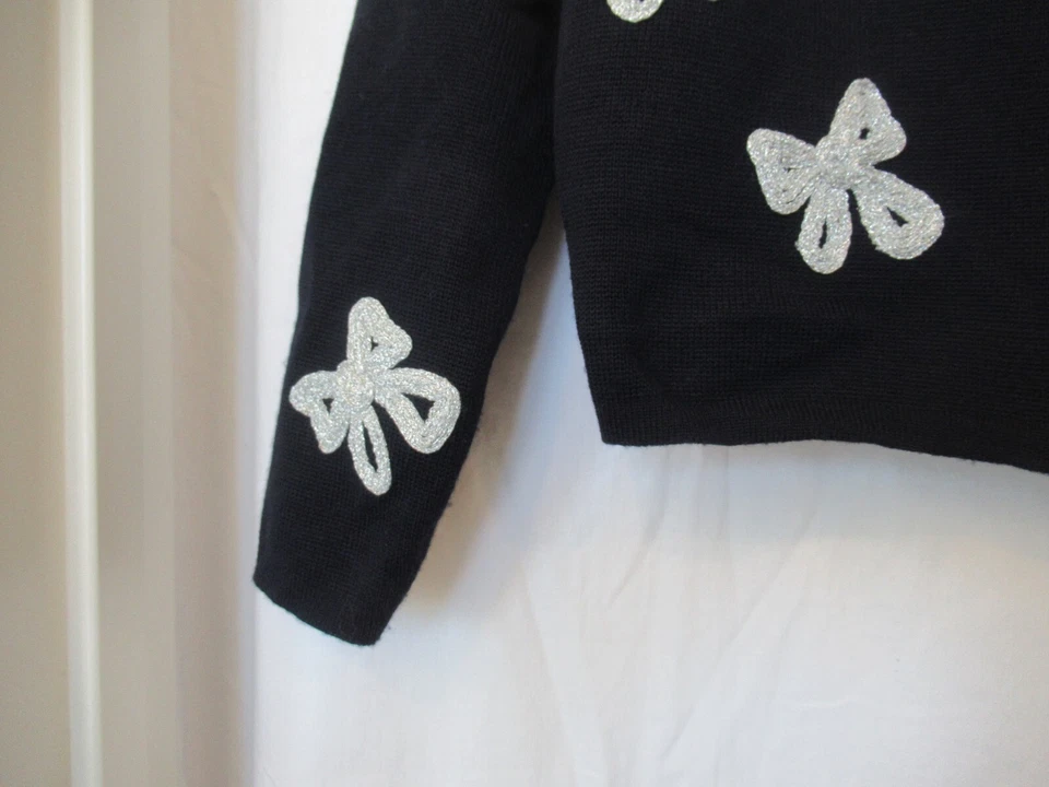 Suéter azul marinho Premier Collection, arcos prateados, década de 1980, 38" peito - Imagem 2 de 4