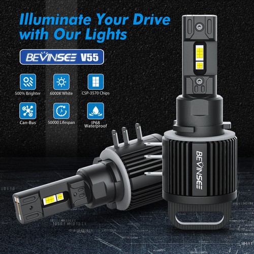 2Pcs H15 LED Voiture Phare Ampoules Faisceau Haut DRL 110W 11000LM 6000K Blanc - Imagen 11 de 11