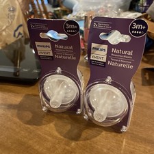 2 Pack Philips Avent 3 Month Natural Response Nipples. Brand New Factory Sealed