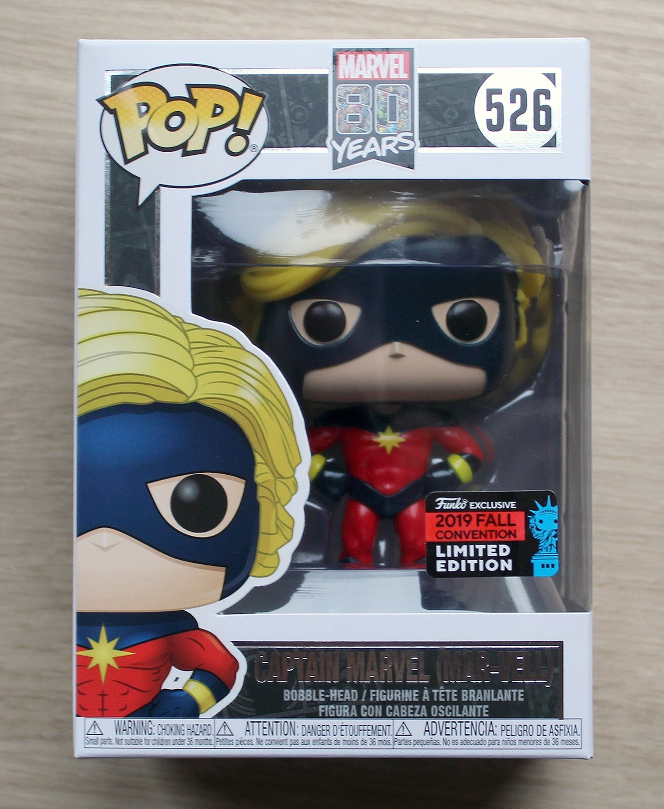 Funko Pop Marvel 80 Años Capitana Marvel (Mar-Vell) Nueva York + Protector Gratuito