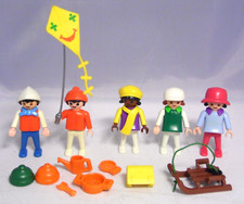 PLYMOBIL 5 Kinder Schlitten Drachen zu rosa Serie Puppenhaus 5305 1900er #3