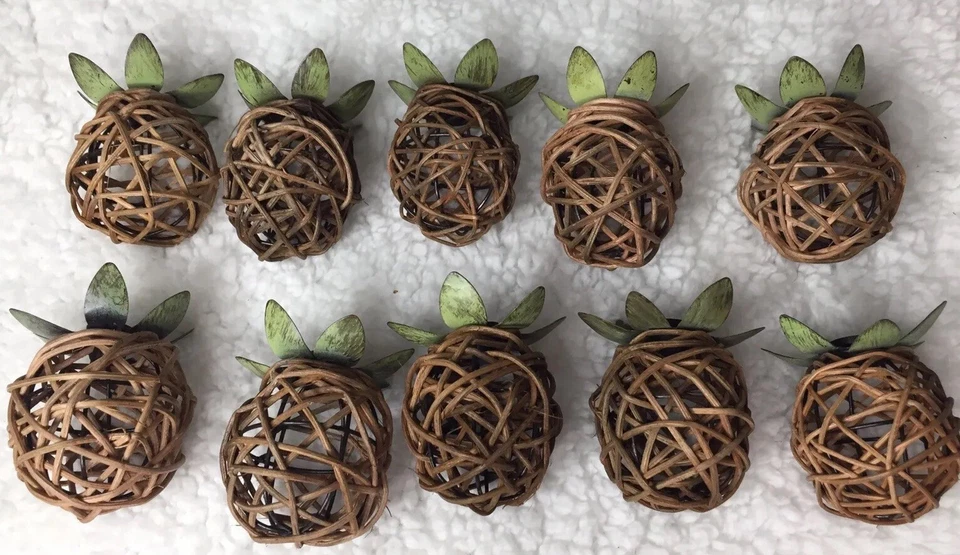 Lot 10 Pineapple Metal Rattan Fairy String Light Patio Porch Party Covers ONLY - Image 2 of 4