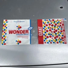 Lot of 10 VINTAGE 60s GIANT WONDER BREAD BAGS WRAPPER MOVIE PROP GIFT