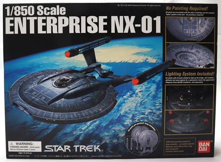 Star Trek 1/850 U.S.S. ENTERPRISE NX-01 Plastic Model Kit made by BANDAI Japan
