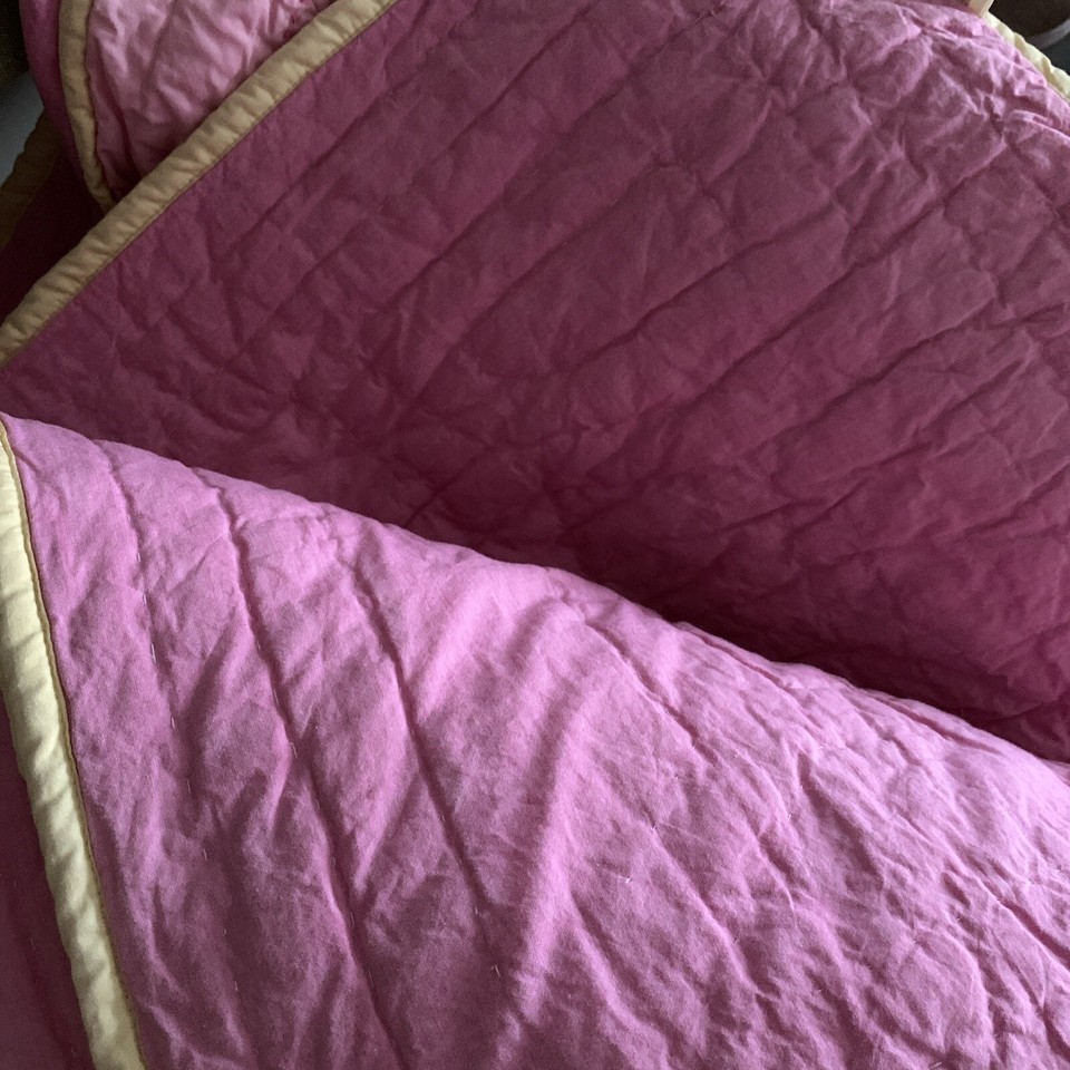 Pottery Barn Kids Quilt Twin Size Floral Appliqué Patchwork Pastel