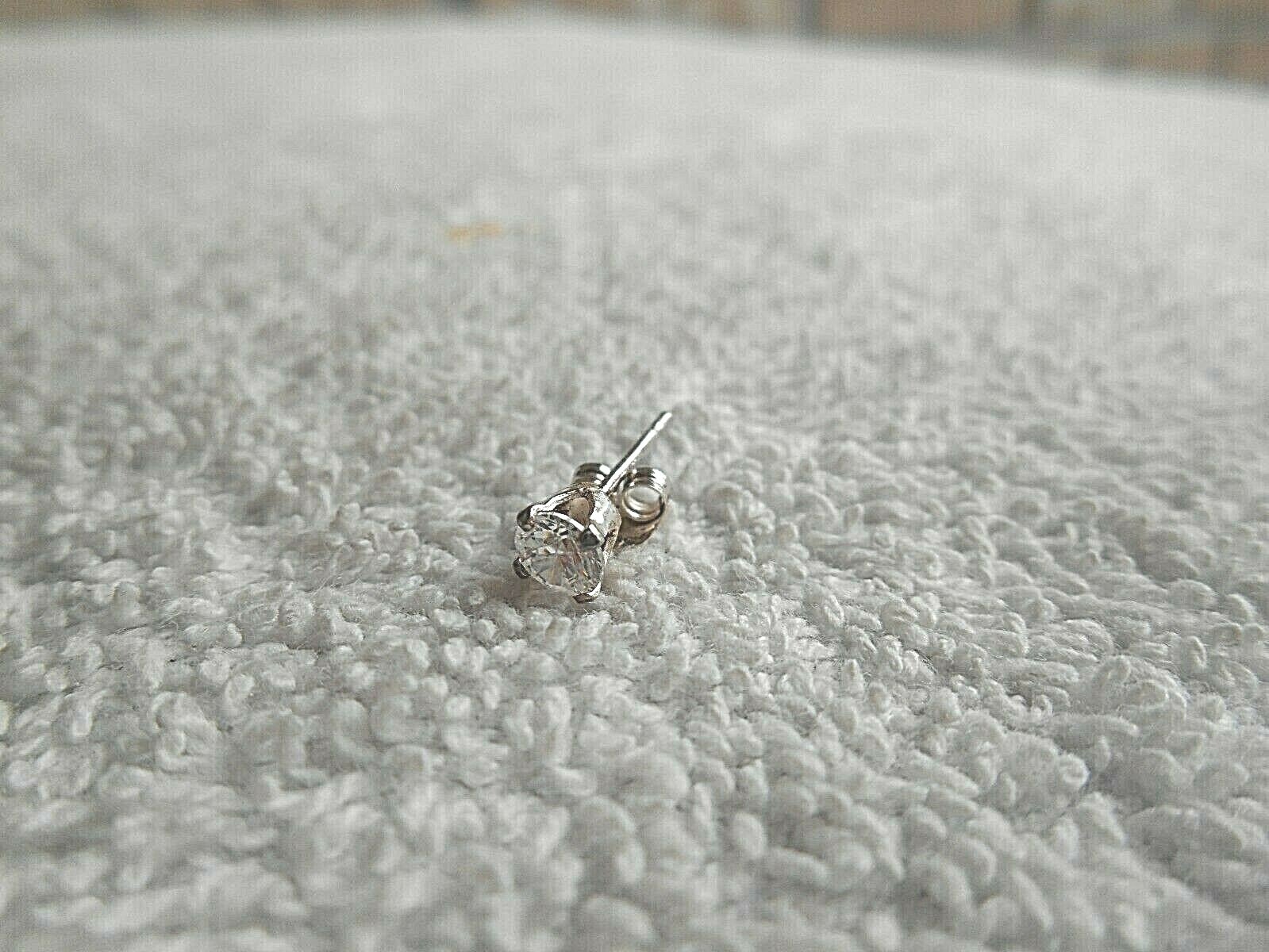 .925 STERLING SILVER SINGLE SOLITAIRE EARRING 25 … - image 3