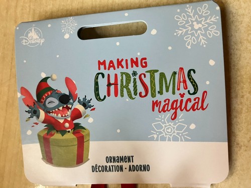 New Disney Store Festive Lilo & Stitch Sketchbook Hanging Ornament - Elf Stitch - Picture 8 of 9