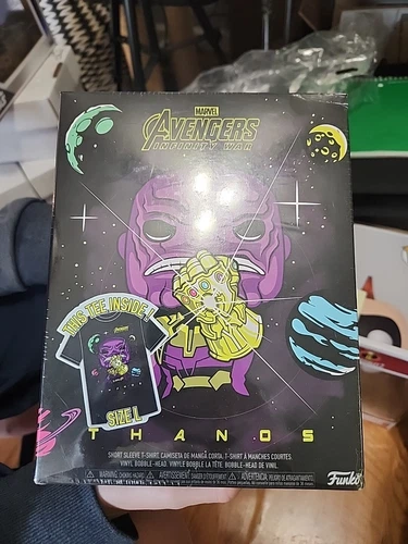 Funko Pop! Bobblehead and Marvel Avengers Infinity War Thanos Large Tee Sealed