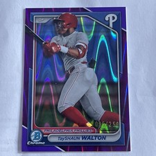2024 Bowman Chrome Purple Wave TayShaun Walton RC #95 /250 #BCP-113 Phillies