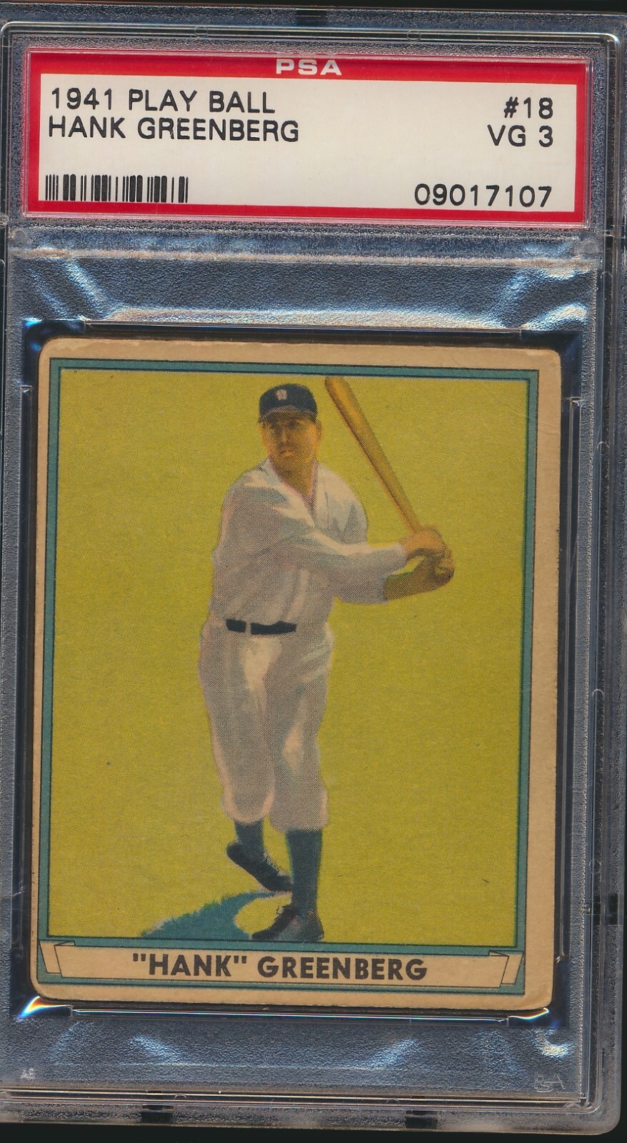 1941 Play Ball #18 Hank Greenberg Tigers PSA 3 VG HOF