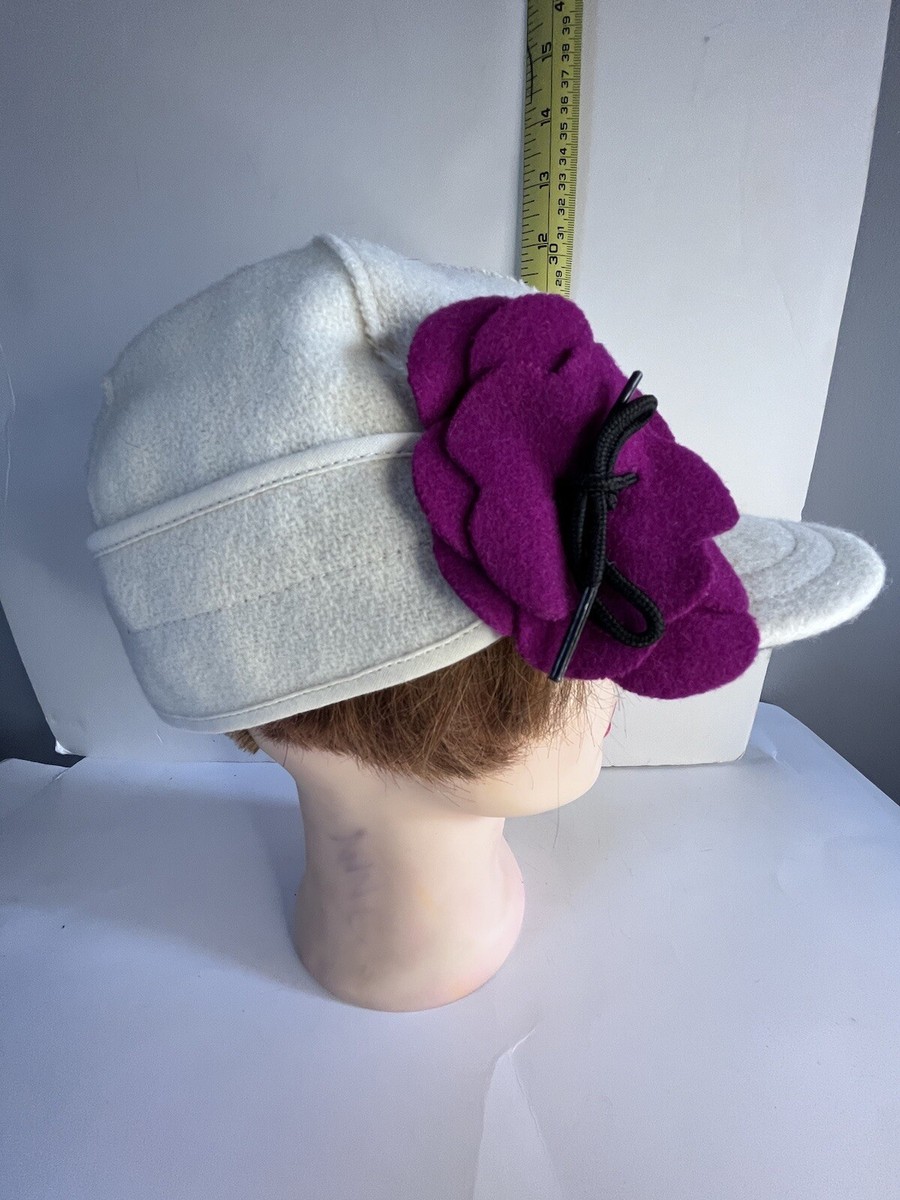 Magenta Women\'s Stormy Kromer Hat with Floral Accent Garnet Petal Pusher by Michigan main image 4