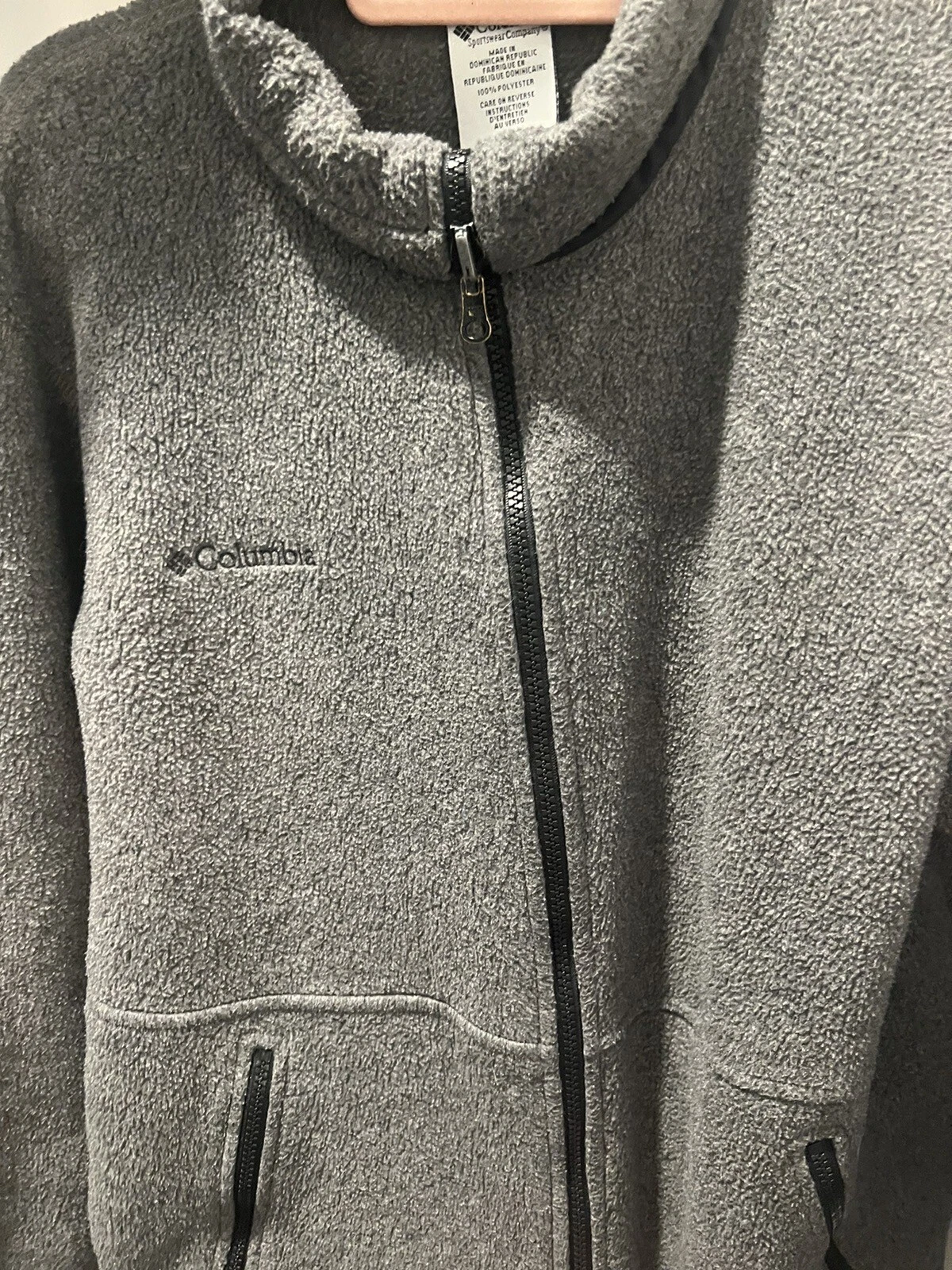 Columbia Fleece Jacket Mens M Gray Interchange full Zip