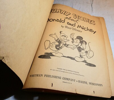 1945 DATED FUNNY STORIES ABOUT DONALD AND MICKEY BY WALT DISNEY