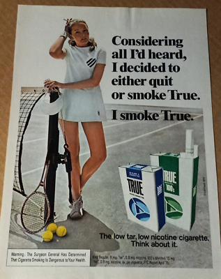 1976 print ad page - True Cigarettes