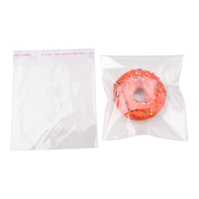 100pcs Cellophane Bags Rectangle Clear 20x16cm Resealable Self