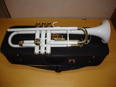 TRUMPET WHITE BRASS Finish Bb flat Trumpet With  Free HARD Case+Mouthpiece