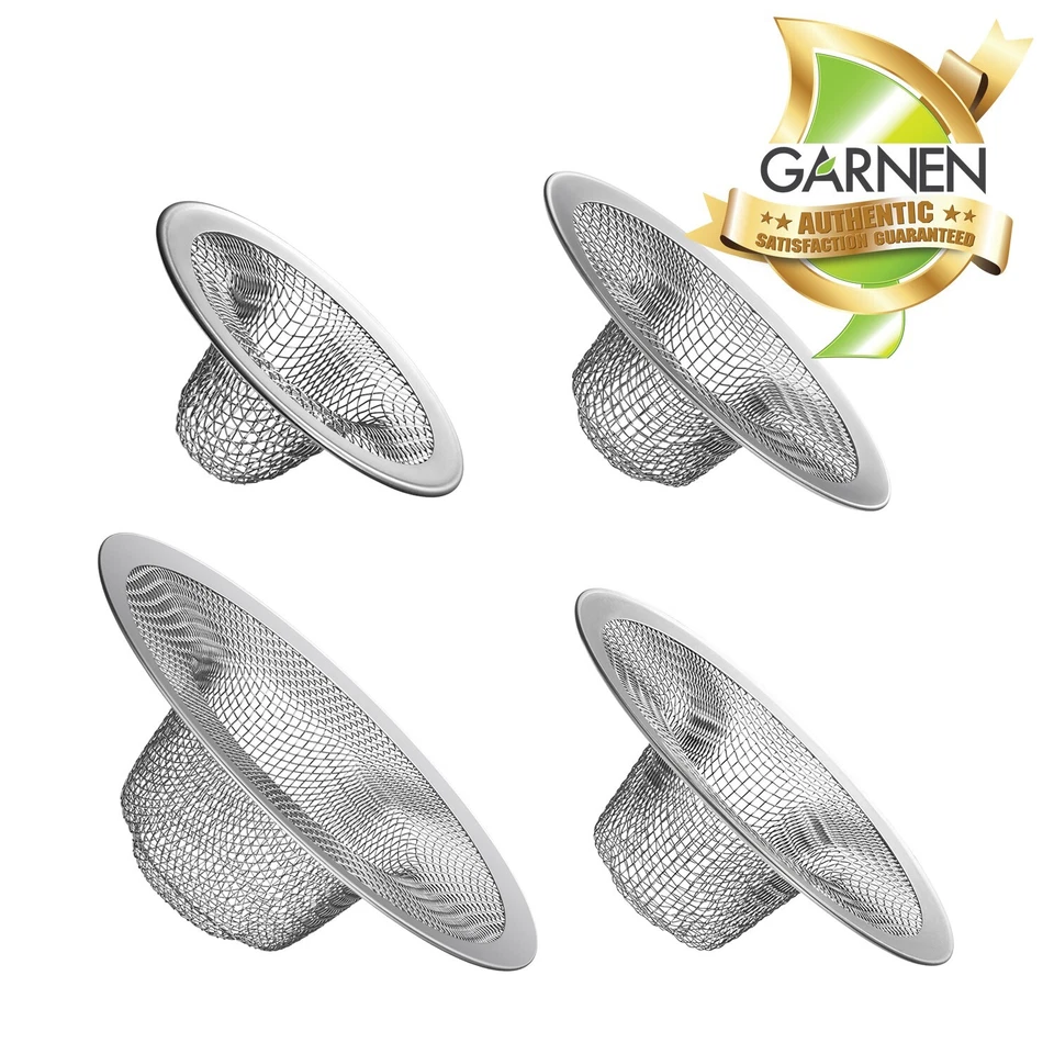 Cesta coladora de drenaje para fregadero de cocina Garnen 4 piezas, recogedor de pelo de ducha, 4 tamaños
