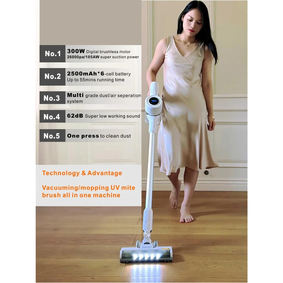 2-in-1 Stick Vacuum Cleaner Handheld Bagless Hoover Vac Lightweight Rechargeable - Image 2 of 4