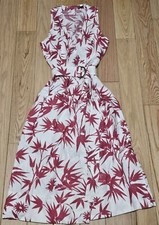 NWOT Polo Ralph Lauren Womens White Pink Floral Wrap Belted Sleeveless Dress