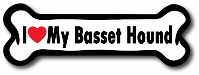 Dog Bone Magnet I Love My BASSET HOUND Car Truck Refrigerator Sign Puppy