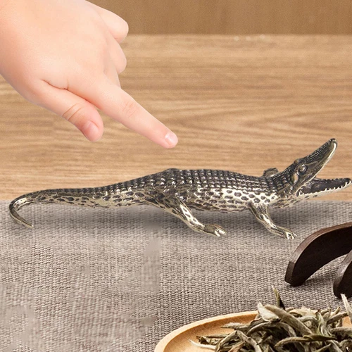 2X Mini Crocodile Figurine Miniature Mini Alligator Statue Animal Ornament Craft - Picture 2 of 6