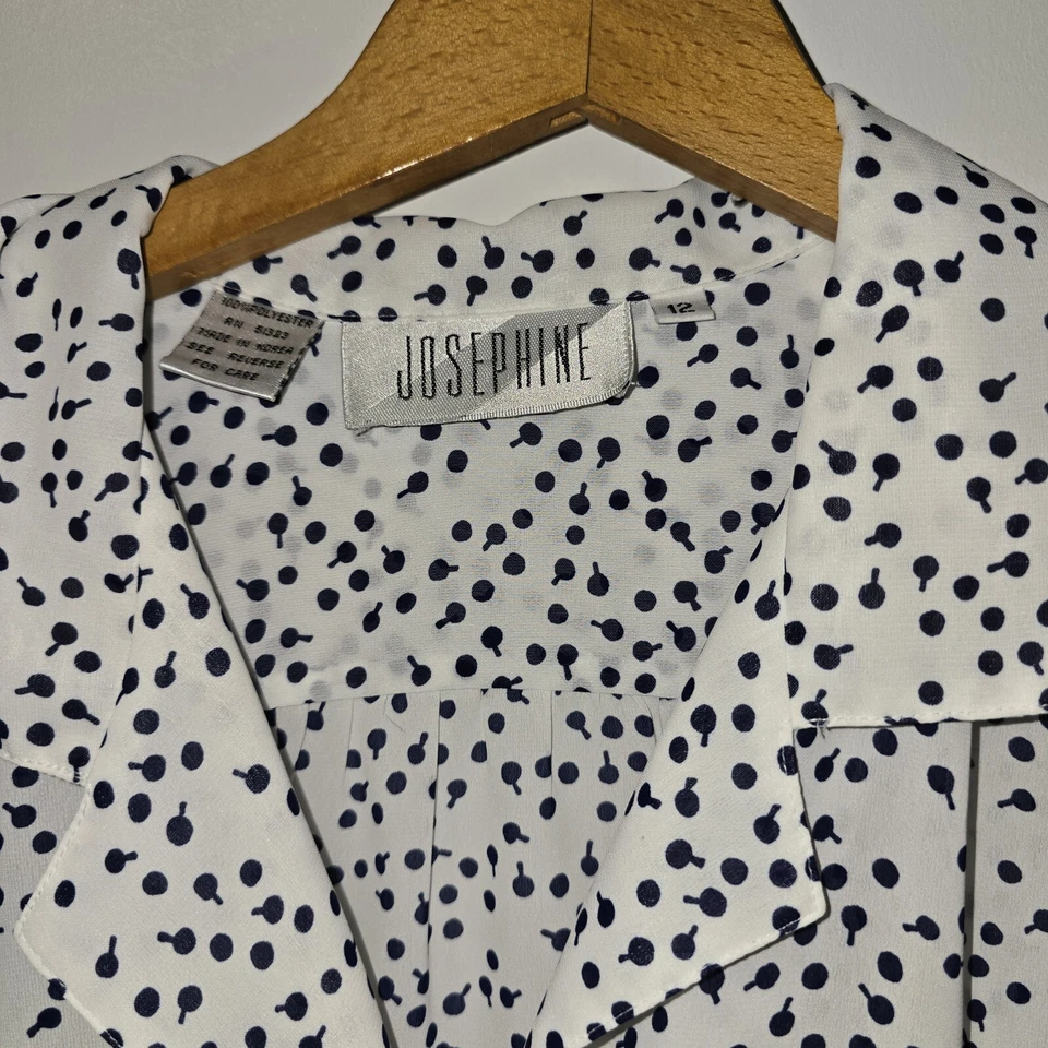 Blusa Josephine Elegante Lunares Botón Manga Larga Única Talla 12 Foto 3 de 3