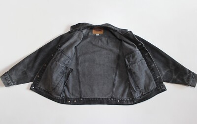 Men's Vintage 90s Levis 70507 4159 Black Denim Trucker Jacket