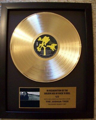 U2 Joshua Tree Gold LP Record +Mini Album Disc Not a Award Plaque in ...
