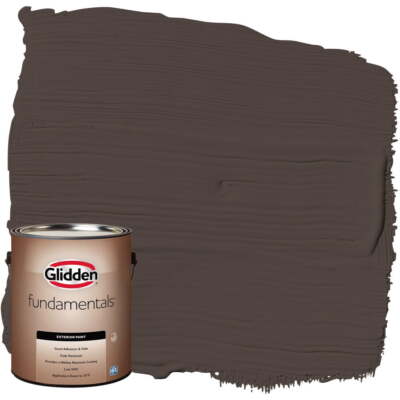 Fundamentals Exterior Paint Dark Granite / Brown Flat Fast Drying 1 Gallon New