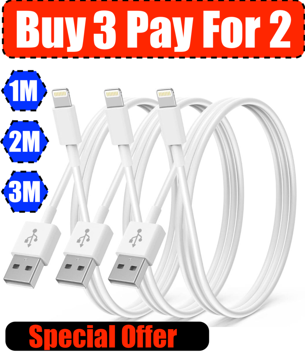 USB Cable For iPhone X 11 12 13 Pro Long Charger Charging - Main Image