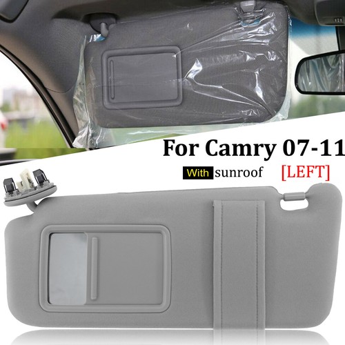 DRIVER Left Side Sun Visor for 20072011 Toyota Camry With Sunroof & Light Gray eBay