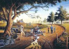 State Farm Crash John Deere Indian Cycle Mail Pouch MINT Print Signed by Souders — photo 1