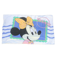 Vintage Disney Minnie Mouse Single Pillow Case 21" x 32" White Faded 100 Cotton