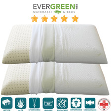 Evergreenweb Cuscino Lattice o Memory Foam Tessuto Aloe Vera Altezza 9-12-18 cm