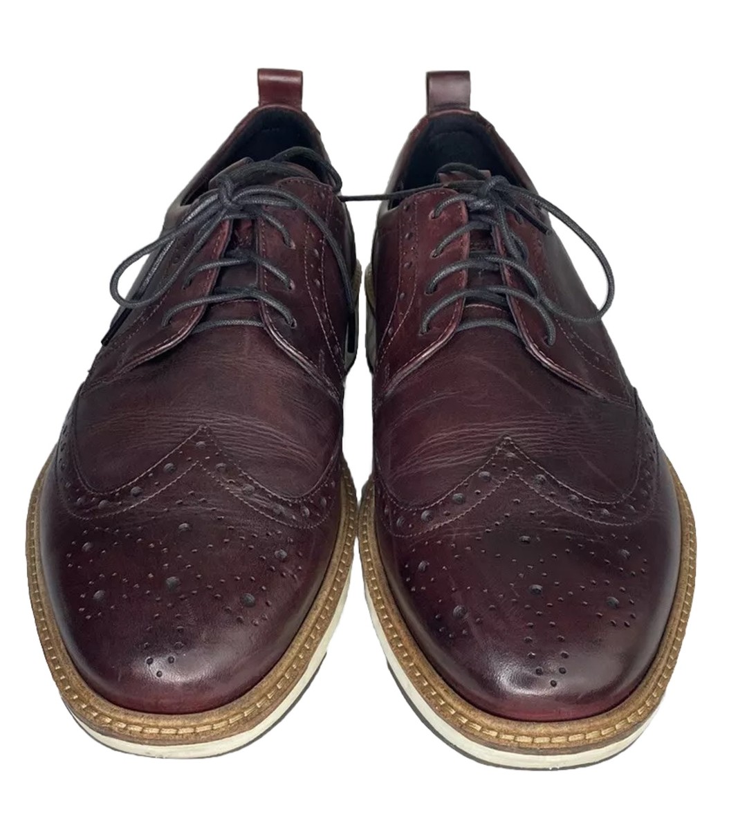 Ecco ST1 Shoes Mens 11 Hybrid Brogue Oxford Wingtip Brown 
